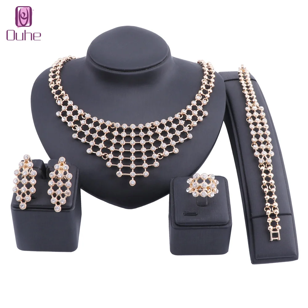 OUHE Bridal Gift Crystal Jewelry Set Women's Collar Necklace Earrings Bracelet Ring For Wedding Party Gift
OUHE Bridal Gift Crystal Jewelry Set Women's Collar Necklace Earrings Bracelet Ring For Wedding Party Gift