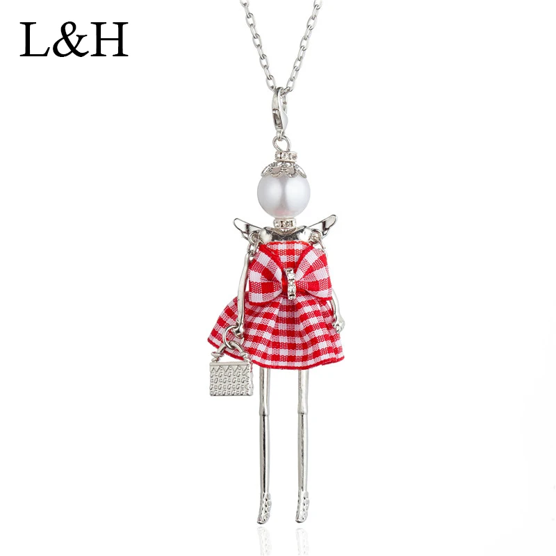 Lovely Pink Plaid Dress Doll Necklace& Pendant Pearl Head Dance Girl Big Choker Chain Necklace For Women Party Jewelry Collares
Lovely Pink Plaid Dress Doll Necklace& Pendant Pearl Head Dance Girl Big Choker Chain Necklace For Women Party Jewelry Collares