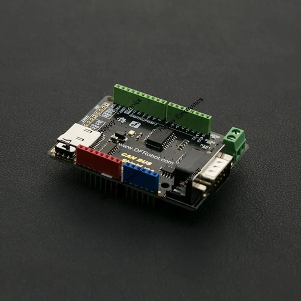 DFRobot CAN BUS Shield V2.0 3 ~ 5 В микросхема MCP2515 с гнездом MicroSD поддержкой интерфейса UART i2C DB9