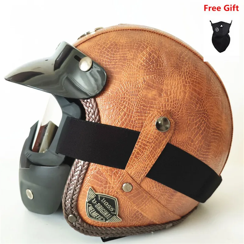 Hot Sell Pu Leather Helmets 3/4 Motorcycle Chopper Bike Helmet Open Face Vintage Motorcycle Helmet With Goggle Mask
Hot Sell Pu Leather Helmets 3/4 Motorcycle Chopper Bike Helmet Open Face Vintage Motorcycle Helmet With Goggle Mask