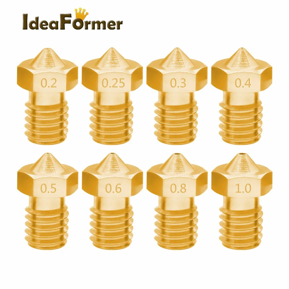 IdeaFormer 5pcs 3D Printer Nozzle 0.2/0.25/0.3/0.4/0.5/0.6/0.8/1.0mm For V5/V6 J-head Extruder Nozzle 3.0mm Fliament
IdeaFormer 5pcs 3D Printer Nozzle 0.2/0.25/0.3/0.4/0.5/0.6/0.8/1.0mm For V5/V6 J-head Extruder Nozzle 3.0mm Fliament