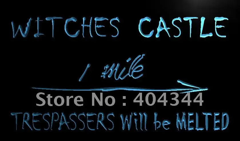 LK062- Witches Castle Trespassers Melted LED Neon Light Sign