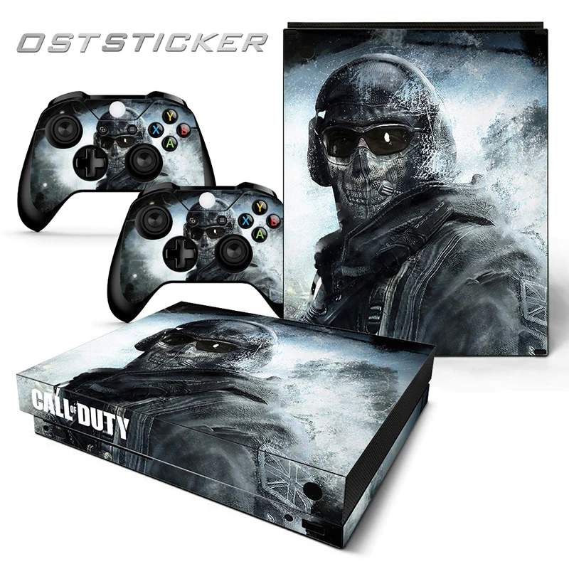 free shipping OSTSTICKER Cartoon COD Solder Vinyl Skin Stickers Protection Cover for Xbox One X Console and Controller | Электроника