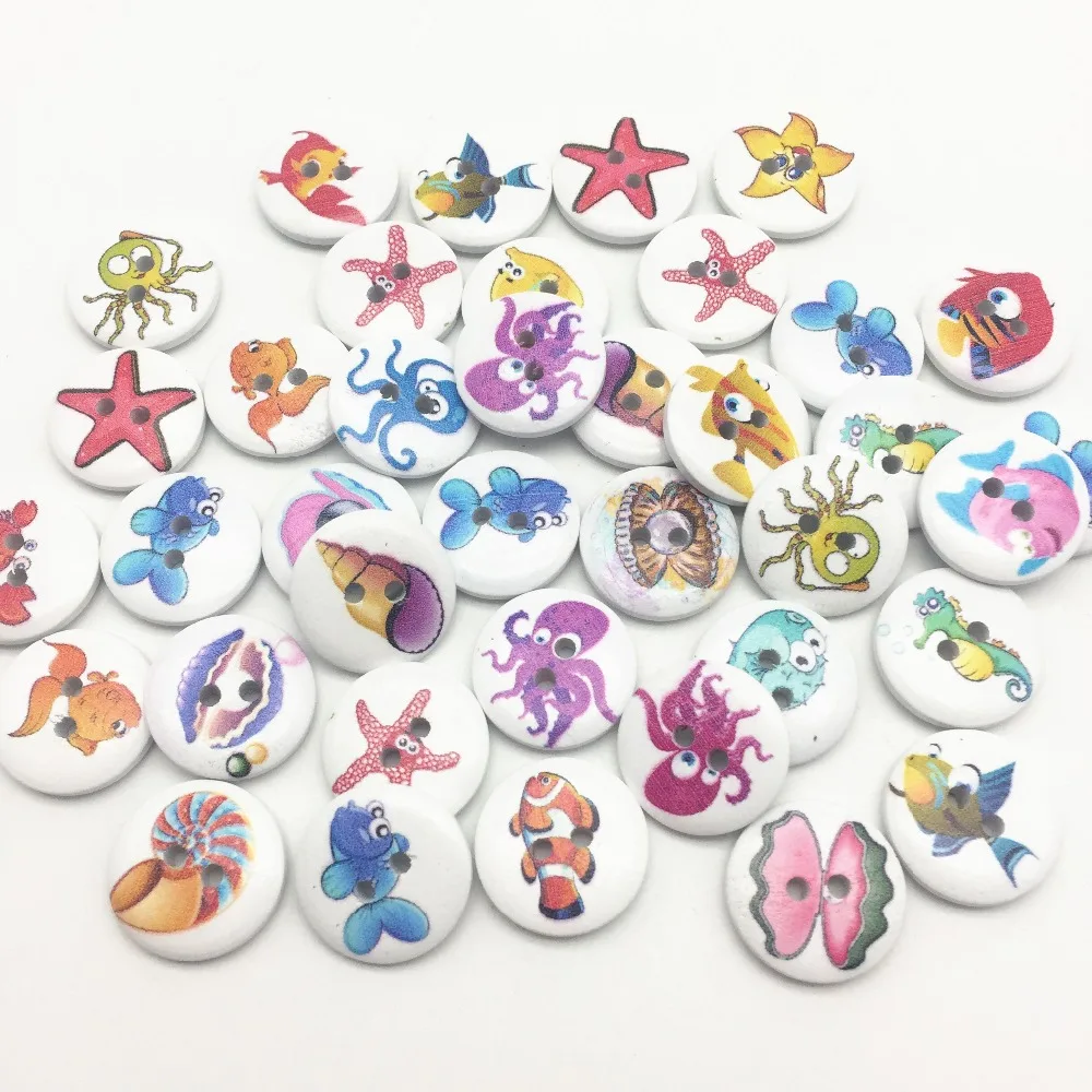 1000pcs 15mm Ocean Series Patterns Wood Round Buttons 2-hole Sea World Buttons for Scrapbooking Decorations
1000pcs 15mm Ocean Series Patterns Wood Round Buttons 2-hole Sea World Buttons for Scrapbooking Decorations