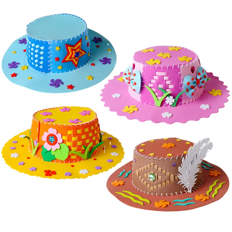 Kids DIY Craft Educational Toys Girls Hat EVA Foam Paper Weaving Hats Children Kindergarten Party Decorations
Kids DIY Craft Educational Toys Girls Hat EVA Foam Paper Weaving Hats Children Kindergarten Party Decorations