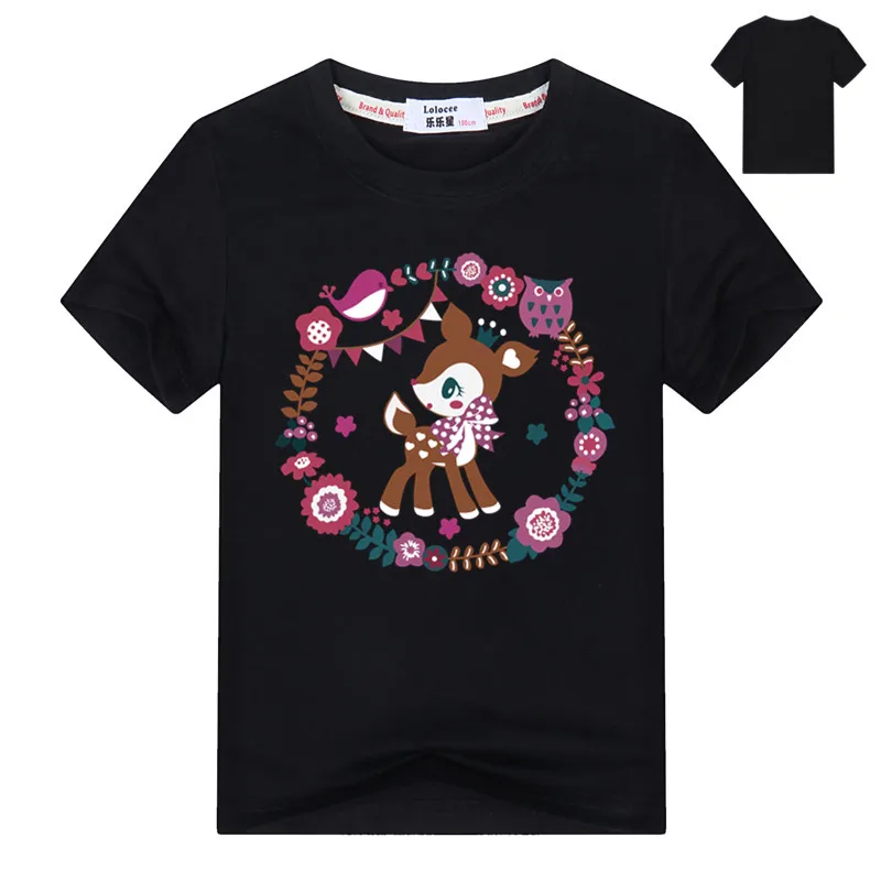 Дизайнерская футболка с рождественским оленем Детская милым принтом животных