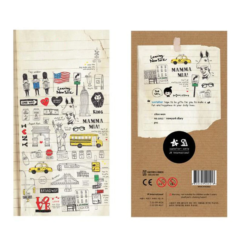 1 Pcs New York Holiday Korean Sonia Stickers Cellphone Decal Diary Calendar Decorative Sticker Flakes 1012 Memo Pads
1 Pcs New York Holiday Korean Sonia Stickers Cellphone Decal Diary Calendar Decorative Sticker Flakes 1012 Memo Pads