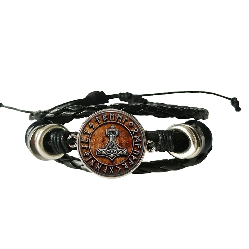 Fashion Movie Series Comics Thor's Hammer Bracelet The Dark World Norse Scandinavian Runic Leather Bracelet Viking Jewelry
Fashion Movie Series Comics Thor's Hammer Bracelet The Dark World Norse Scandinavian Runic Leather Bracelet Viking Jewelry