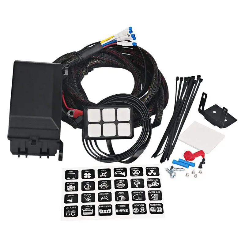 2023 6 Gang Switch Panel Electronic Relay System Circuit Control Box Waterproof Fuse Relay Box Wiring Harness Assemblies For Car
2023 6 Gang Switch Panel Electronic Relay System Circuit Control Box Waterproof Fuse Relay Box Wiring Harness Assemblies For Car