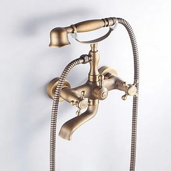 Retro Antique Brass Double Cross Handles Wall Mounted Bathroom Clawfoot Bathtub Tub Faucet Mixer Tap w/Hand Shower ars019
Retro Antique Brass Double Cross Handles Wall Mounted Bathroom Clawfoot Bathtub Tub Faucet Mixer Tap w/Hand Shower ars019