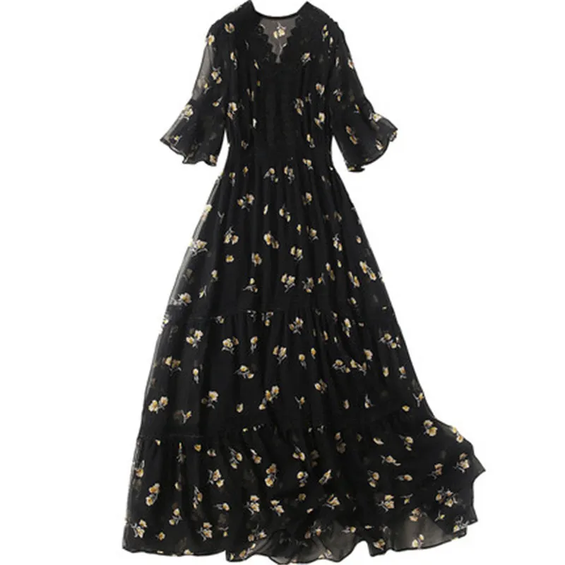 Fashion 5XL Women Chiffon Dress 2019 Spring Summer New Print Party dress Loose Ladies dresses Casual Women Vestidos
Fashion 5XL Women Chiffon Dress 2019 Spring Summer New Print Party dress Loose Ladies dresses Casual Women Vestidos