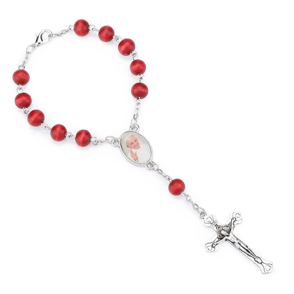 8MM Red Wood Beads Bracelet Catholic Pocket Rosary Bracelet Auto Rosary Prayer Bracelet Cross Pendant Unisex Jewelry Wholesale
8MM Red Wood Beads Bracelet Catholic Pocket Rosary Bracelet Auto Rosary Prayer Bracelet Cross Pendant Unisex Jewelry Wholesale