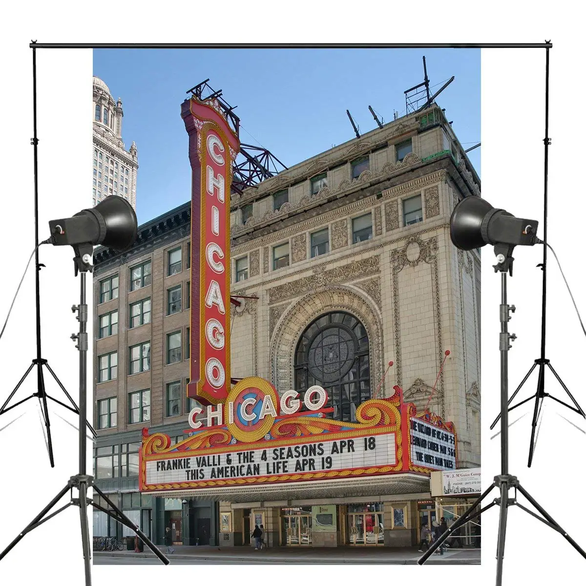 Chicago Theatre Wallpaper Photography Background Studio Props Wall Photography Backdrop Theme 150x220cm
Chicago Theatre Wallpaper Photography Background Studio Props Wall Photography Backdrop Theme 150x220cm