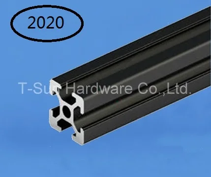 Черный алюминиевый профиль экструзионный 2020 20*20 широко используемый при сборке