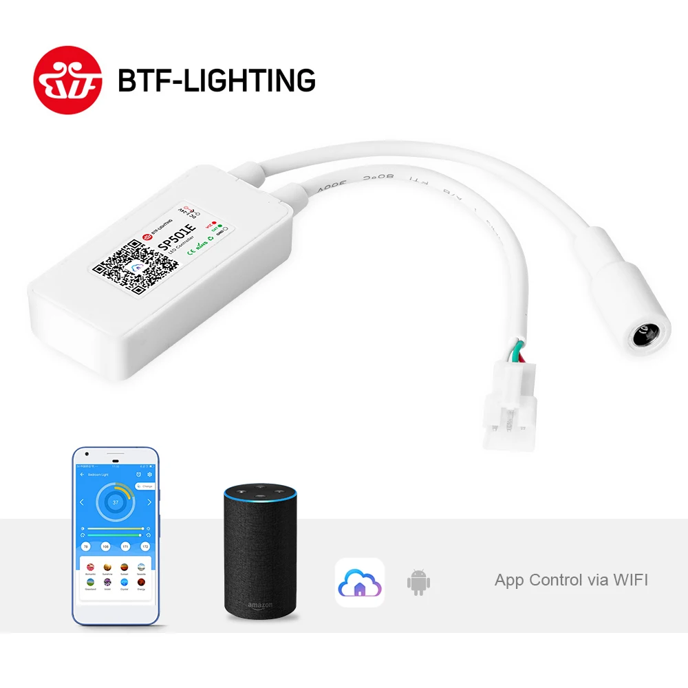 SP501E Wifi WS2811 WS2812B Адресуемая RGB Светодиодная лента контроллер Amazon Alexa Smart SPI