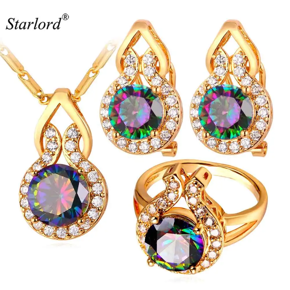 Cute Wedding Bridal Jewelry Set Women Trendy Synthetic Mystic Wholesale Gold Color Bling Earrings Ring Necklace Sets PER1790
Cute Wedding Bridal Jewelry Set Women Trendy Synthetic Mystic Wholesale Gold Color Bling Earrings Ring Necklace Sets PER1790