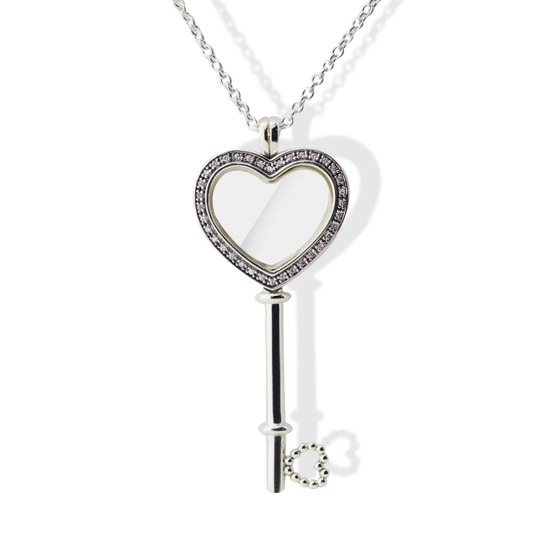CKK 925 Sterling Silver Pendants Floating Pink Locket Big Heart Key Necklace, Sapphire Crystal Original Jewelry
CKK 925 Sterling Silver Pendants Floating Pink Locket Big Heart Key Necklace, Sapphire Crystal Original Jewelry
