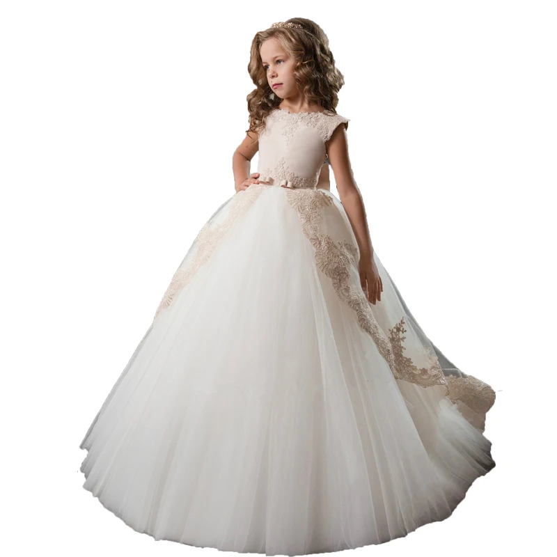 White First Communion Dresses Long Kids Ball Gowns Vestido Nina Wedding Party Tulle Lace Toddler Little Bride Flower Girl Dress
White First Communion Dresses Long Kids Ball Gowns Vestido Nina Wedding Party Tulle Lace Toddler Little Bride Flower Girl Dress