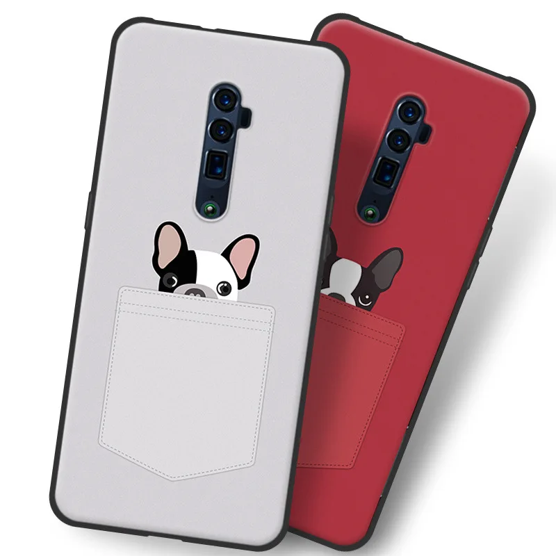 Чехол с рисунком Красной собаки для OPPO Reno 10x zoom ТПУ окрашенный мобильный телефон