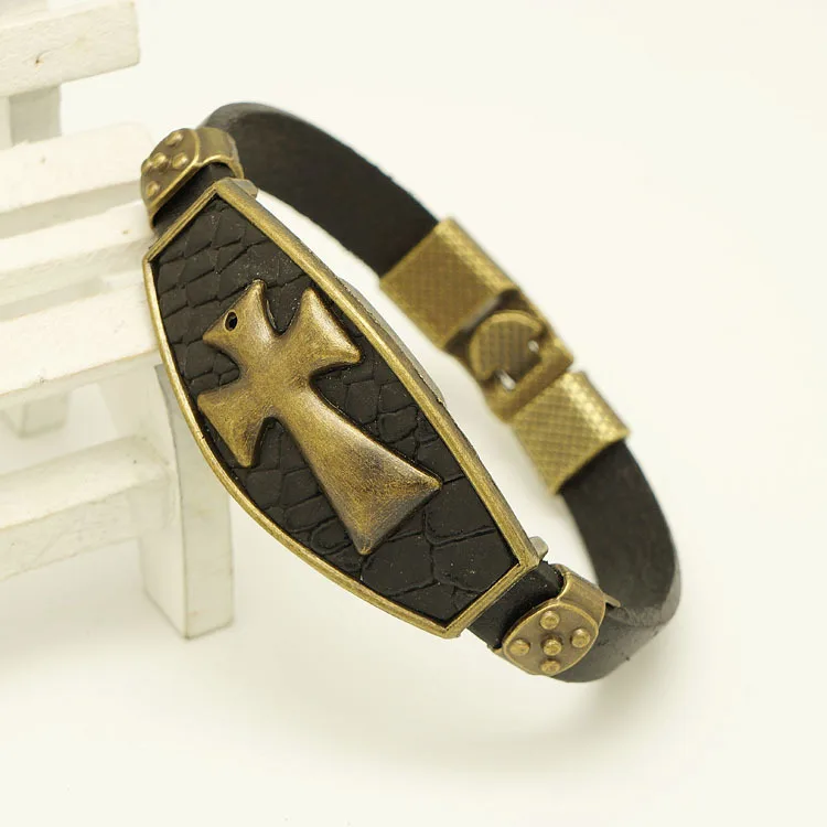 Fashion High Grade Vintage Combination Accessories Zinc Alloy Punk Simple Cross Leather Bracelet For Men
Fashion High Grade Vintage Combination Accessories Zinc Alloy Punk Simple Cross Leather Bracelet For Men