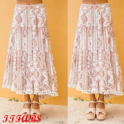 Women Boho Pleated Maxi Beach Holiday Long Skirt Ladies Female Girls Elastic Waist Skirts 2019 NEW Arrival
Women Boho Pleated Maxi Beach Holiday Long Skirt Ladies Female Girls Elastic Waist Skirts 2019 NEW Arrival