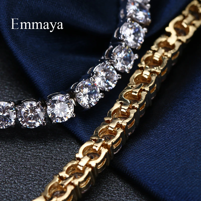 Emmaya Brand Luxury Classic AAA Cubic Zircon Two Colors Round Fashion Bracelets For Woman Popular Wedding Party Birthday Gift | Украшения и
