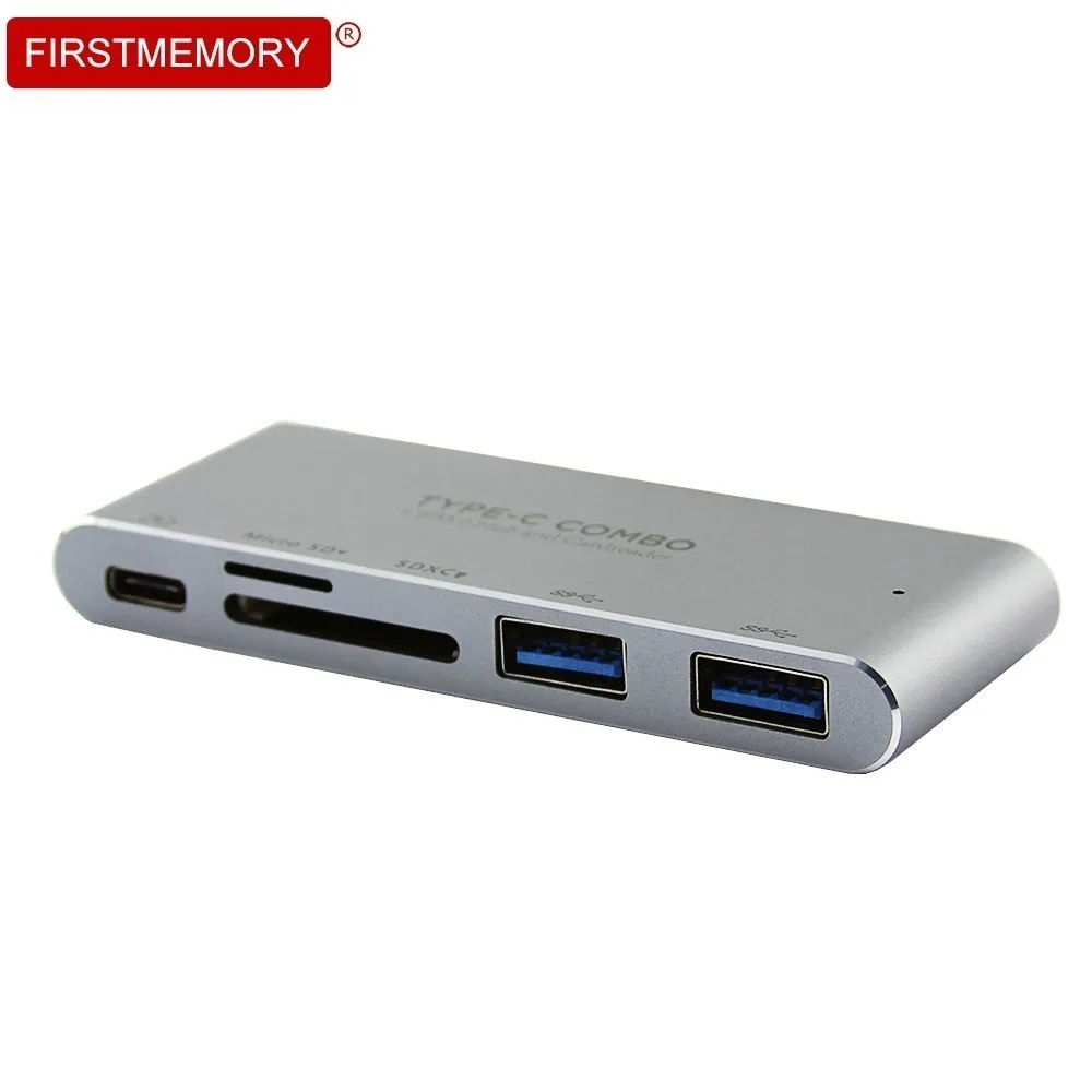 Высокоскоростной usb разветвитель Type C с 2 портами USB 3 0 TF/SD кард ридер PD Power
