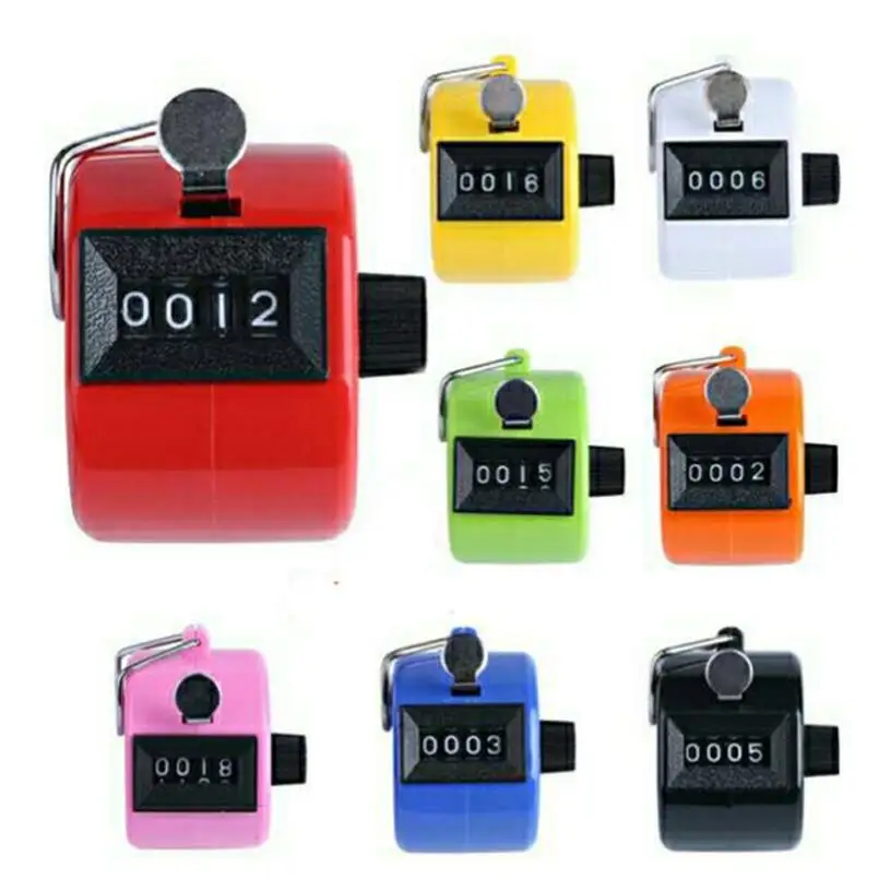 

Counter 4 Digit Number Counters Plastic Shell Hand held Finger Display Manual Counting Tally Points Clicker LX6325