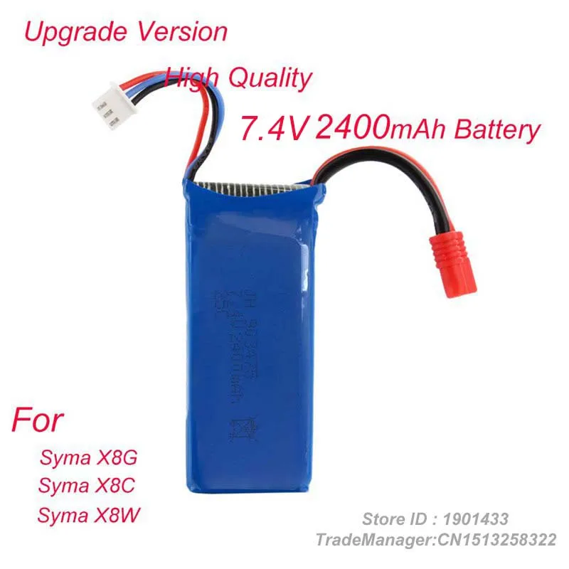 New Upgraded Version 7.4v 2400mah Lipo Battery For Syma X8W X8C X8G KAIDENG K70 K70C K70W K70F RC quadcopter RC drone Battery
New Upgraded Version 7.4v 2400mah Lipo Battery For Syma X8W X8C X8G KAIDENG K70 K70C K70W K70F RC quadcopter RC drone Battery