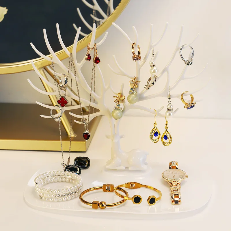 Deer Tree Shape Necklace Earrings Ring Bracelet Pendant Jewelry Display Stand Tray Dressing Table Make Up Storage Racks Supplies
Deer Tree Shape Necklace Earrings Ring Bracelet Pendant Jewelry Display Stand Tray Dressing Table Make Up Storage Racks Supplies