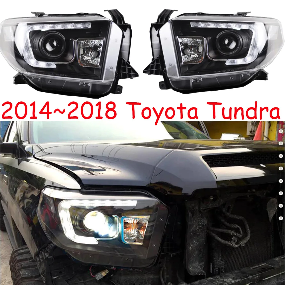 Фото Бампер лампа для Tundra фар 2014 ~ 2018 автомобильные аксессуары Головной фонарь DRL