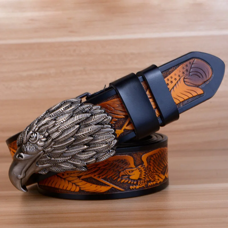Eagle Designers Luxury Fashion Vintage Male Strap Brand Genuine Leather Belts For Men Punk Cowskin For Jeans Cintos Ceinture
Eagle Designers Luxury Fashion Vintage Male Strap Brand Genuine Leather Belts For Men Punk Cowskin For Jeans Cintos Ceinture