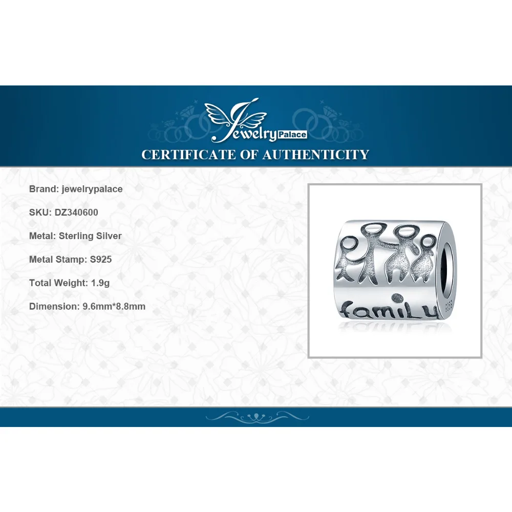 JewelryPalace Family 925 Sterling Silver Beads Charms Silver 925 Original For Bracelet Silver 925 original For Jewelry Making
JewelryPalace Family 925 Sterling Silver Beads Charms Silver 925 Original For Bracelet Silver 925 original For Jewelry Making
