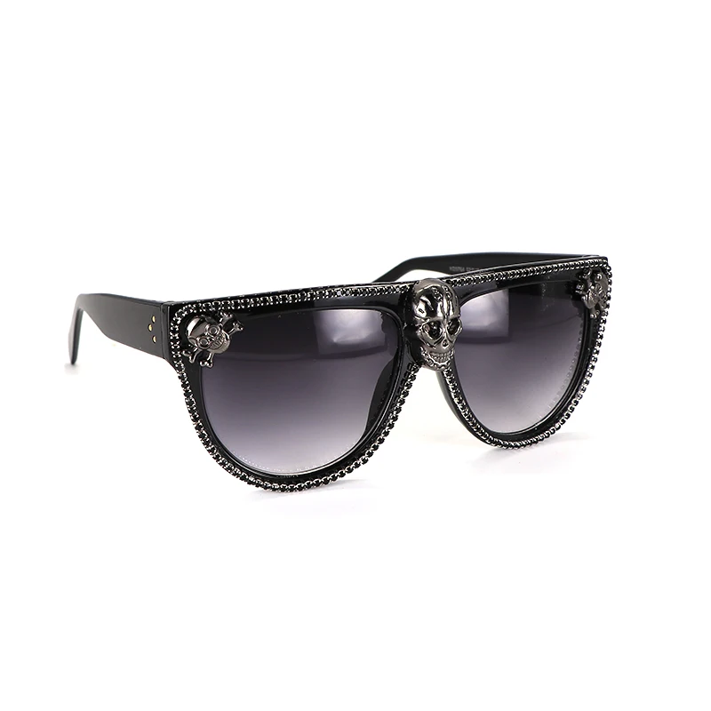 Flat top Oversized Skull Black Rhinestone Sunglasses Women Retro Female Big Frames UV400 Electroplated Rivet Sun Glasses Shades
Flat top Oversized Skull Black Rhinestone Sunglasses Women Retro Female Big Frames UV400 Electroplated Rivet Sun Glasses Shades