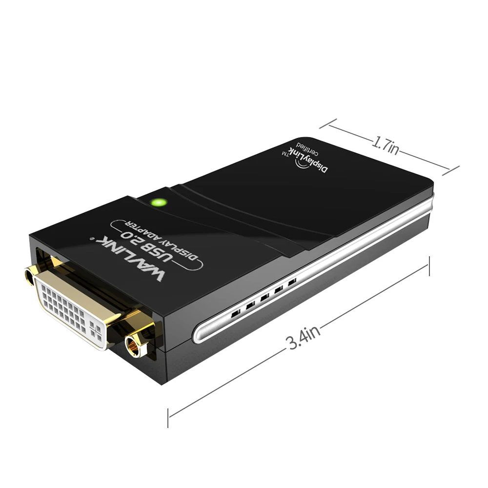 Адаптер Wavlink с USB 2 0 на DVI/VGA/HDMI для видеографического дисплея (HDTV CRT LCD проектор)