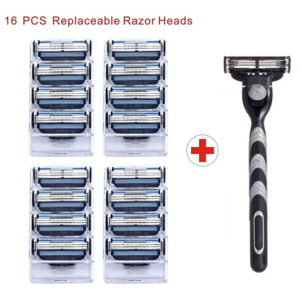16pcs Replaceable Razor Heads+1pcs Holder Compatible MACH 3 Razor Blade Manual Three-layer Razor Blade Razor Blade Replacement
16pcs Replaceable Razor Heads+1pcs Holder Compatible MACH 3 Razor Blade Manual Three-layer Razor Blade Razor Blade Replacement