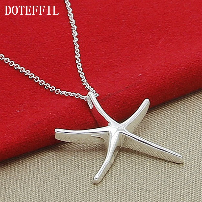 DOTEFFIL 925 Sterling Silver 18 Inch Chain Starfish Pendant Necklace For Women Wedding Engagement Fashion Charm Jewelry
DOTEFFIL 925 Sterling Silver 18 Inch Chain Starfish Pendant Necklace For Women Wedding Engagement Fashion Charm Jewelry