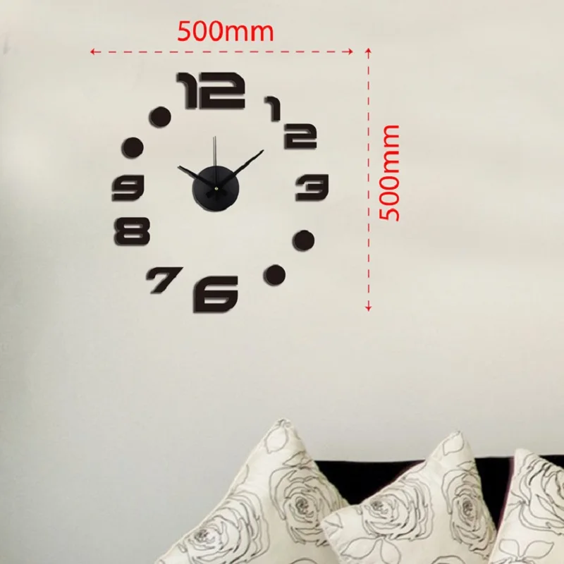 Большие настенные часы домашний декор diy черные пластиковые часы|reloj pared cocina|wall clock