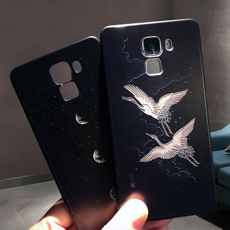 Чехол для Huawei Honor 7 Fundas рельефная картина Премиум мягкий ТПУ чехол задняя крышка