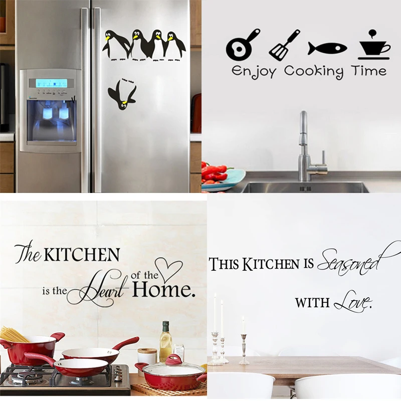 Kitchen wall stickers Spoon Fork restaurant adesivo de paredes decals art posters Sofa Wall Home Decoration | Дом и сад