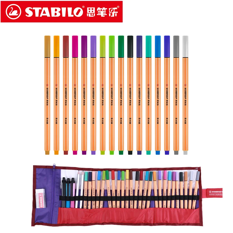 Stabilo Point 88 маркер для рисования 0 4 мм волокна пера 25 Цвета иглы файнлайнер манга