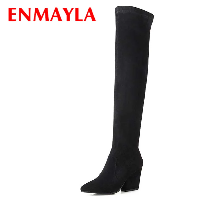 ENMAYLA New Fashion High Heels Classic Black Shoes Woman Pointed Toe Slip-on Winter Long Boots Knee-high Boots Large Size 34-43
ENMAYLA New Fashion High Heels Classic Black Shoes Woman Pointed Toe Slip-on Winter Long Boots Knee-high Boots Large Size 34-43