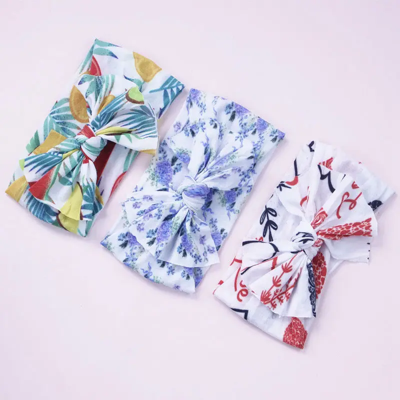 Nylon Bow Baby Headband Floral Print baby headbands Girls Nylon Knot bow headwrap Wide nylon turban printed Hair bow HB151S
Nylon Bow Baby Headband Floral Print baby headbands Girls Nylon Knot bow headwrap Wide nylon turban printed Hair bow HB151S