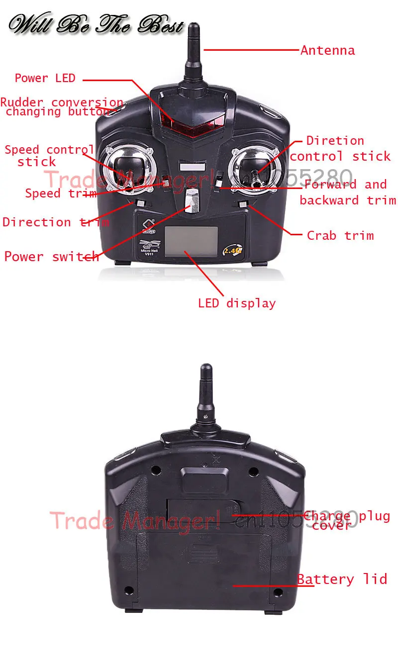 Free shipping WL V911-1 the Remoter Controller for WL V911-2 2.4G 4CH RC Helicopter v911 remote the remote accessories
Free shipping WL V911-1 the Remoter Controller for WL V911-2 2.4G 4CH RC Helicopter v911 remote the remote accessories