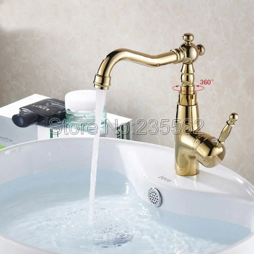 Gold Color Brass Faucet 360 Degree Rotation Hot Cold Mixer Bathroom Taps Single Handle Classic Faucet Lgf005
Gold Color Brass Faucet 360 Degree Rotation Hot Cold Mixer Bathroom Taps Single Handle Classic Faucet Lgf005
