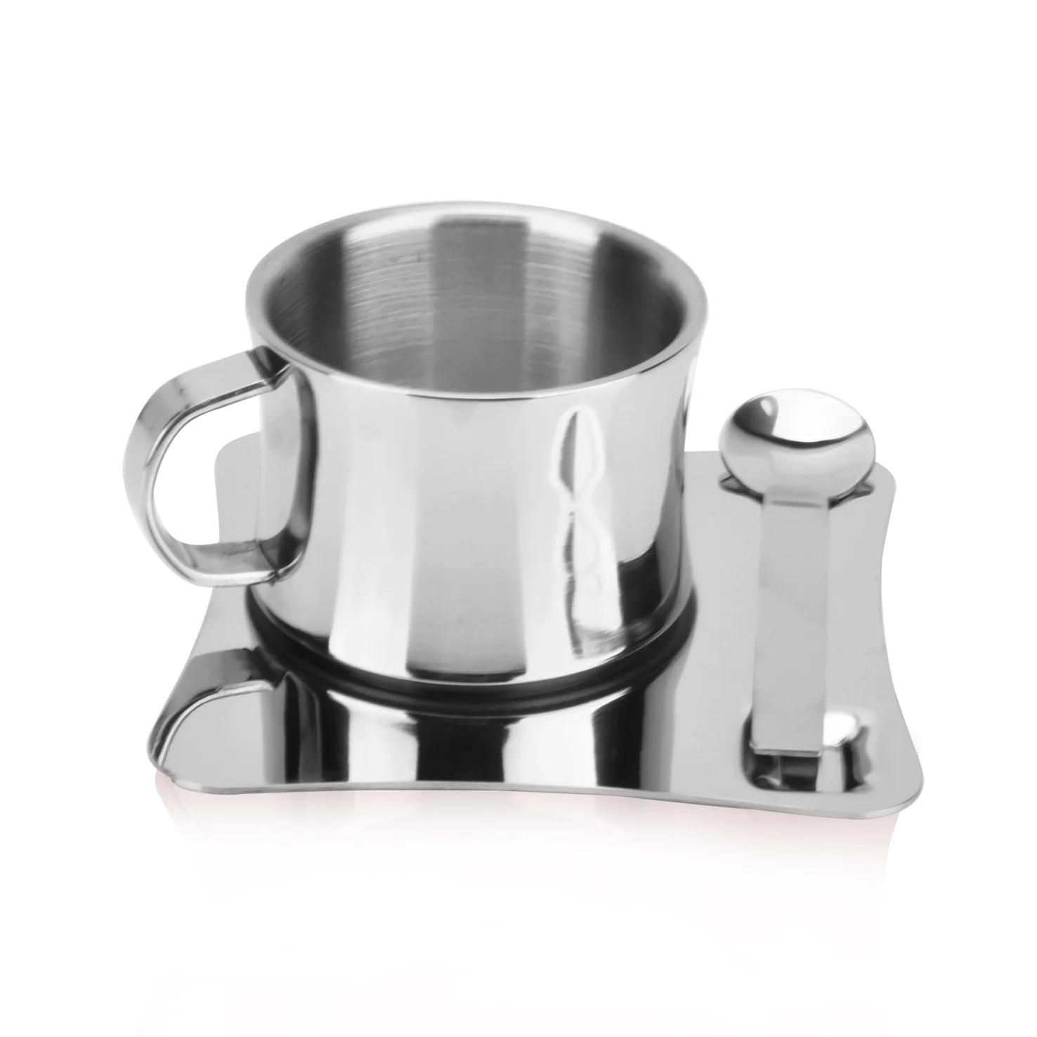 Kitchen Bar Large Double Stainless Steel Coffee Cup Dish Spoon Three-piece set Coffeware Sets
Kitchen Bar Large Double Stainless Steel Coffee Cup Dish Spoon Three-piece set Coffeware Sets