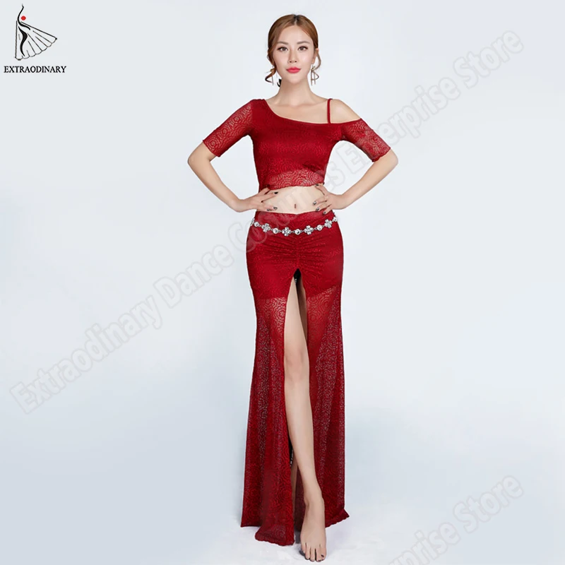 Practice Clothes Top Skirt Women Sexy Fashion Bellydance Oriental Costumes Set Professional Top Skirts Split Lace 2 Pcs
Practice Clothes Top Skirt Women Sexy Fashion Bellydance Oriental Costumes Set Professional Top Skirts Split Lace 2 Pcs