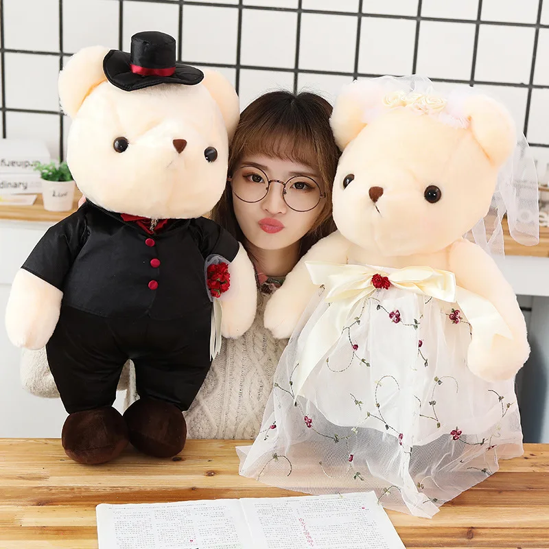 2pcs/lot Lovely Couple Bear Wedding Cute Teddy Bear Romantic Plush Doll Toy Wedding Christmas Gift Bride & Groom For Lovers Girl
2pcs/lot Lovely Couple Bear Wedding Cute Teddy Bear Romantic Plush Doll Toy Wedding Christmas Gift Bride & Groom For Lovers Girl