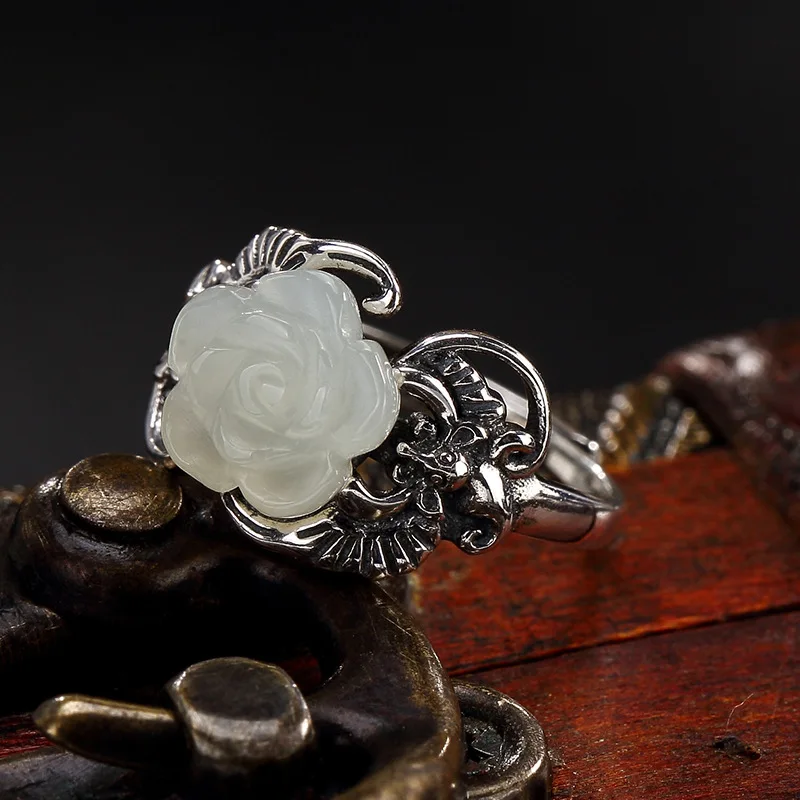 2018 Rushed Women Party Anel Feminino Rose New Arrival S925 Pure Antique Mosaic And Tian Yu Rose Lady's Rings Ring Wholesale
2018 Rushed Women Party Anel Feminino Rose New Arrival S925 Pure Antique Mosaic And Tian Yu Rose Lady's Rings Ring Wholesale