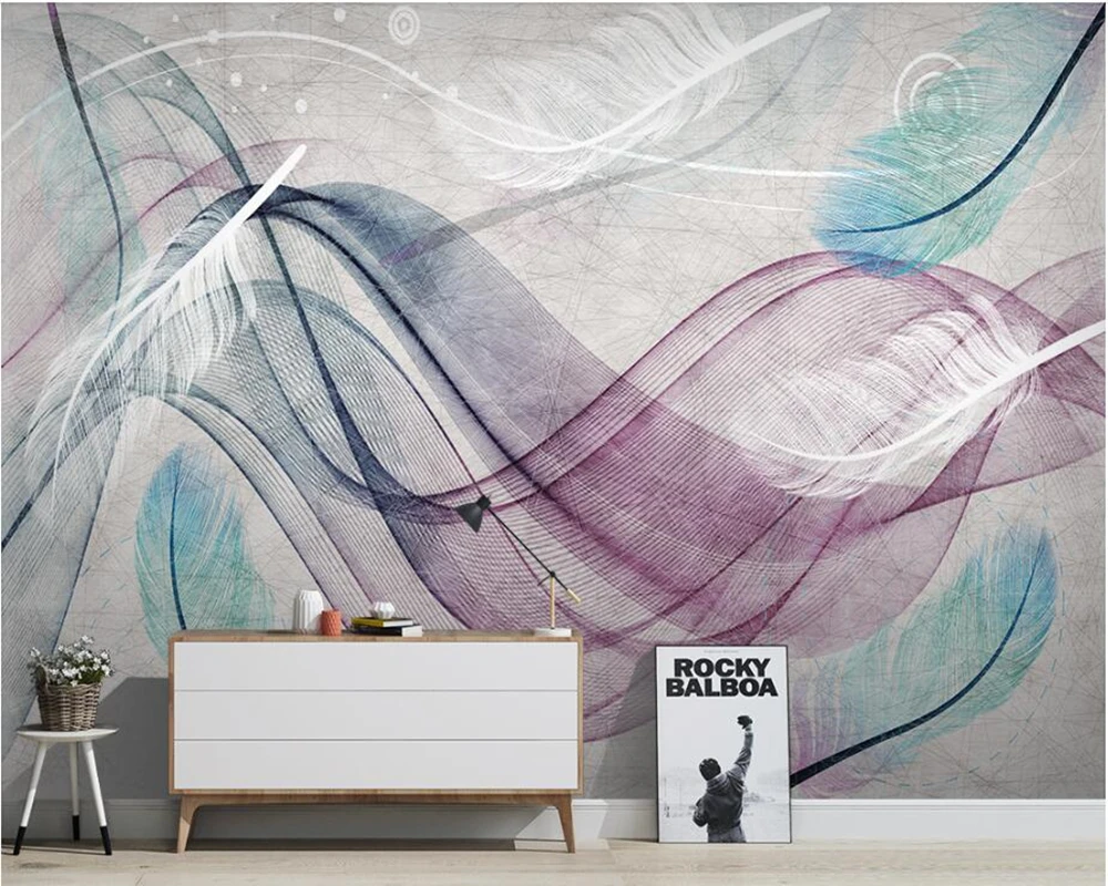Nordic colored feather abstract lines 3d modern wallpaper murals papel de parede for living room sofa TV wall bedroom kitchen
Nordic colored feather abstract lines 3d modern wallpaper murals papel de parede for living room sofa TV wall bedroom kitchen